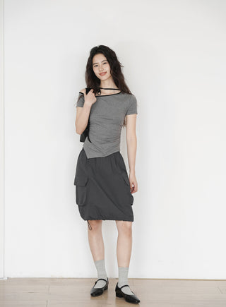 one-shoulder halter