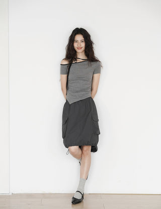 one-shoulder halter
