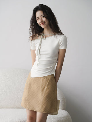 one-shoulder halter