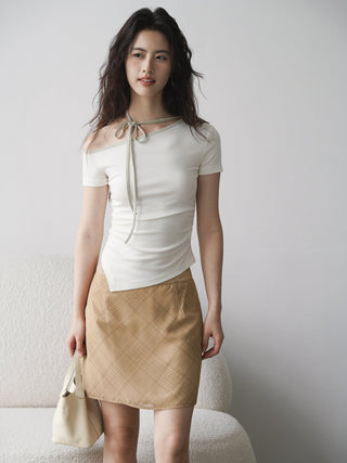 one-shoulder halter