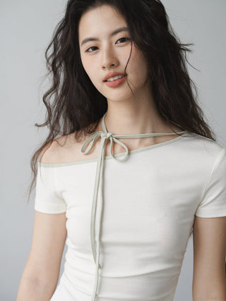 one-shoulder halter