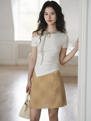 one-shoulder halter