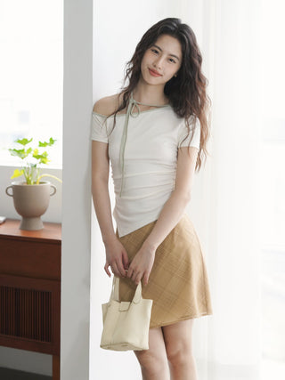 one-shoulder halter