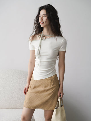 one-shoulder halter