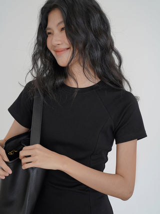 black slit dress