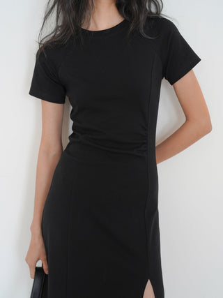 black slit dress