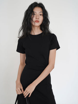 black slit dress