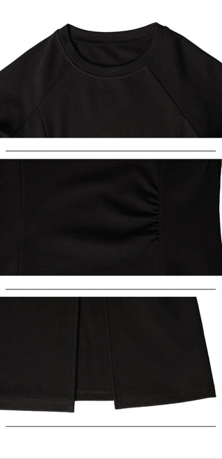 black slit dress