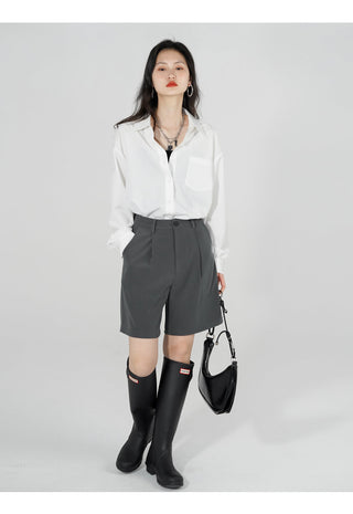 gray suit shorts