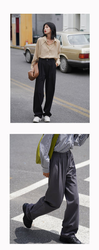 gray wide pants