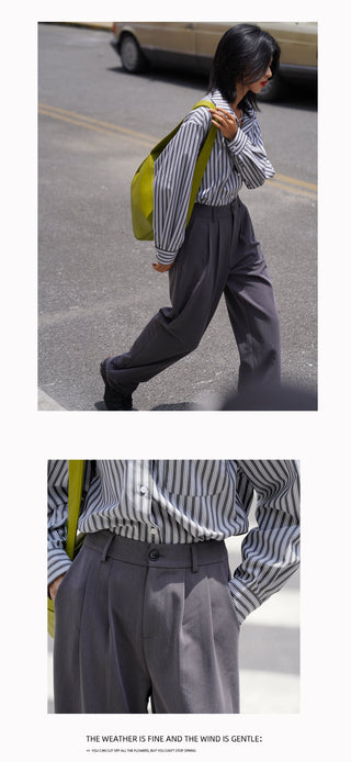 gray wide pants