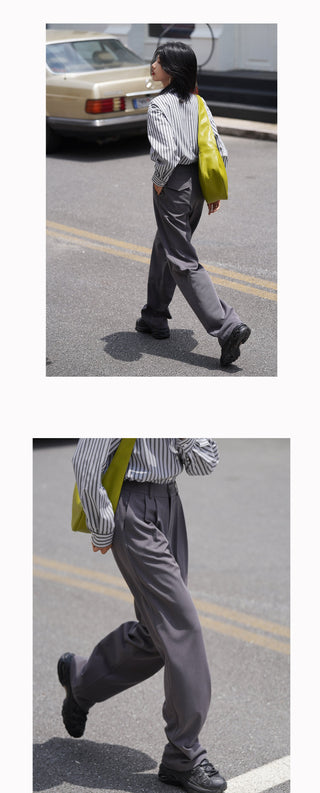 gray wide pants