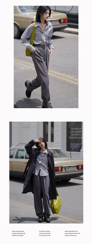 gray wide pants