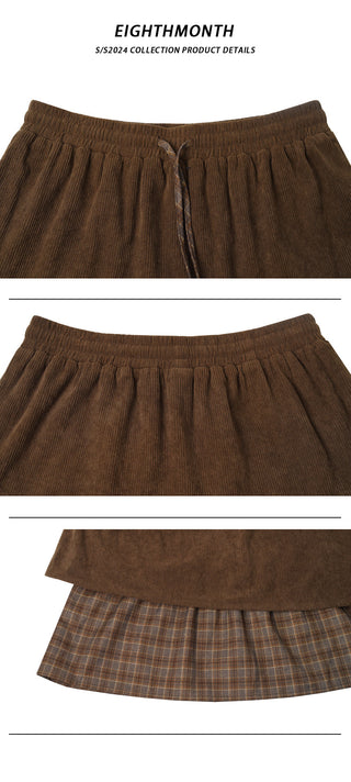 corduroy plaid skirt