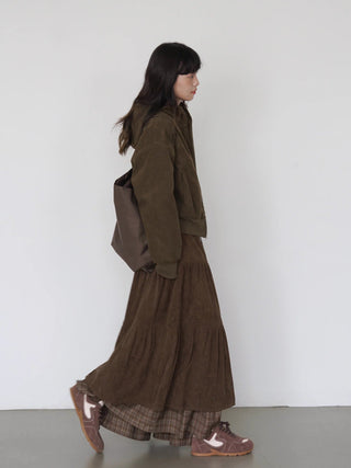 corduroy plaid skirt
