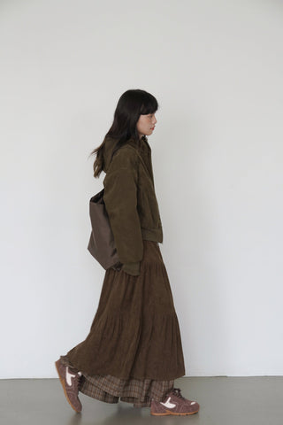 corduroy plaid skirt