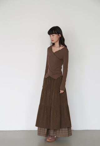 corduroy plaid skirt