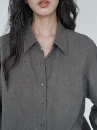 velvet long shirt