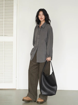 velvet long shirt