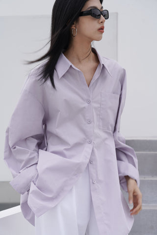 light purple shirt