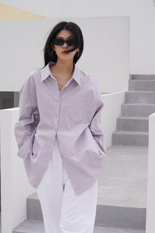 light purple shirt