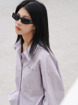 light purple shirt