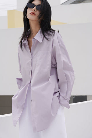 light purple shirt