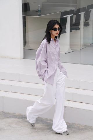 light purple shirt