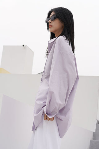 light purple shirt