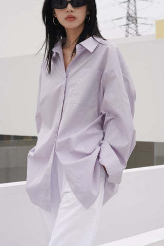 light purple shirt