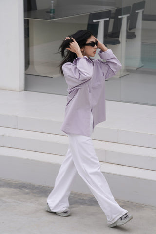 light purple shirt