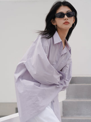 light purple shirt