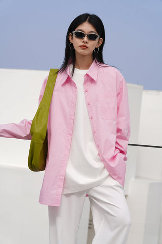 light purple shirt