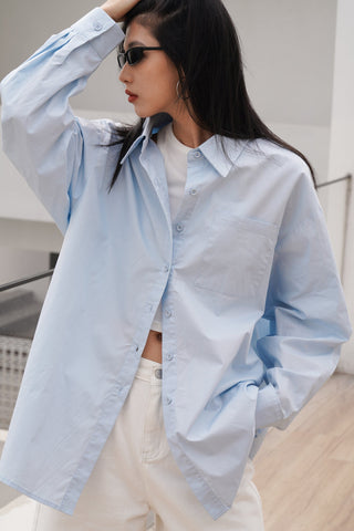 light purple shirt