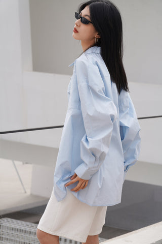 light purple shirt