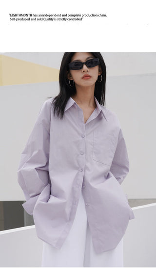 light purple shirt