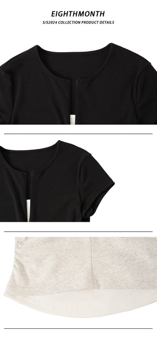 zipper fake top