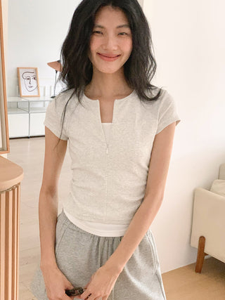 zipper fake top