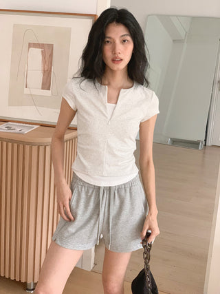 zipper fake top
