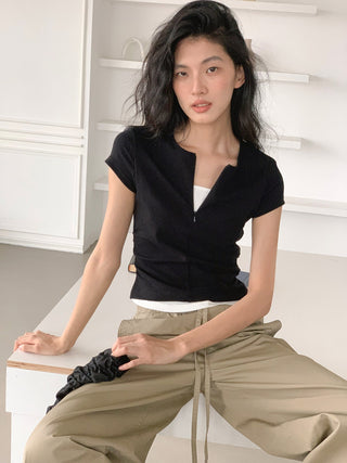 zipper fake top