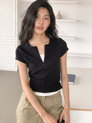 zipper fake top