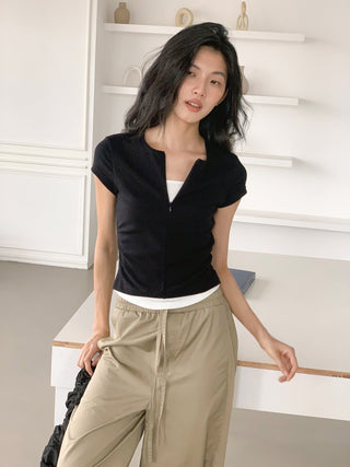 zipper fake top