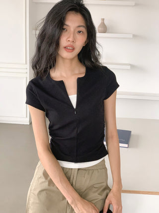 zipper fake top