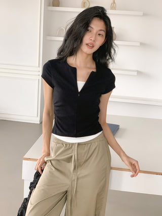 zipper fake top