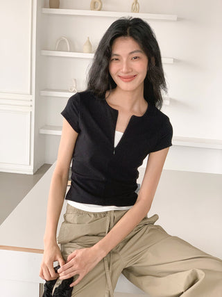 zipper fake top