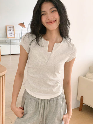 zipper fake top