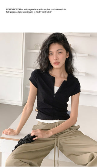 zipper fake top