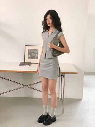 gray culottes skirt