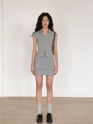 gray culottes skirt