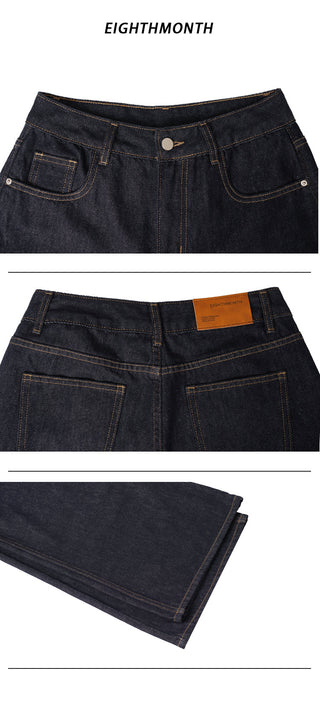 navy wide jeans